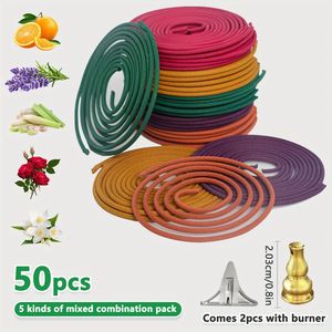 Incienso en Espiral para Aromaterapia, Paquete Variado de 50 Unidades, Aroma a Limoncillo, Rosa y Jazmín, Duración de 3-4 Horas, para Purificadores de Aire y Difusores - Product Image 6
