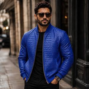 Nouvelle arrivée, veste bomber en cuir gaufré de qualité supérieure, style décontracté, veste d'été pour homme, respirante - Product Image 4