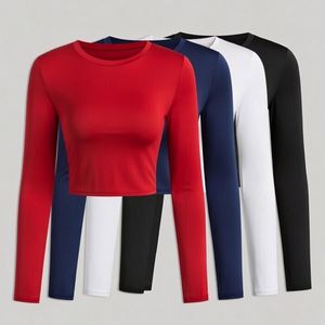 Blusas cortas personalizadas OEM de secado rápido, lisas, para mujer, blusas cortas de verano de manga corta, camiseta corta femenina de Bangladesh - Product Image 1