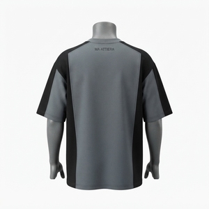 Camiseta Oversize de Bloques de Color para Hombre, Cuello Redondo, Manga Corta, Estilo Casual Urbano, Algodón, Panel en Contraste, Ajuste Relajado - Product Image 4
