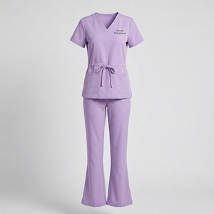 High Quality Wholesale Hygroscopic and Perspiratory V-neck Breathable and Comfortable Leisure Pet Clinic Dentist Nurse <b>Scrub</b> <b>Set</b> - Product Image 1