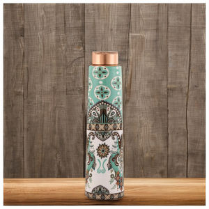 Ayurvedic <b>Copper</b> <b>Bottle</b> with Print Pure <b>Copper</b> Water <b>Bottle</b> Design Designer <b>Copper</b> <b>Bottle</b> Meena Artwork - Product Image 3