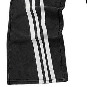 Custom Mens Double Waisted Rhinestone <b>Joggers</b> Flare Baggy <b>Stacked</b> Sweatpants Men Casual Sweat Acid Wash Pants Trousers For Men - Product Image 2