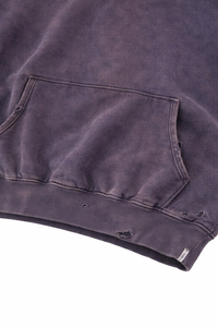 Sudadera con Capucha Oversize de Algodón 100% Pesado, Estilo Vintage Lavado, Bordada, Desgastada y Rota, con Botones, Estilo Urbano - Product Image 4