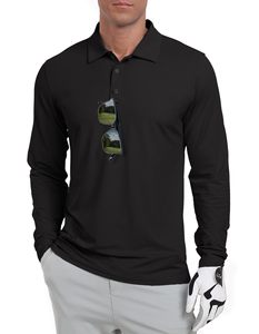 Polo à manches longues personnalisé pour entreprise, tenue de travail formelle, t-shirt tricoté à manches longues, doux, pour le golf, à séchage rapide pour homme - Product Image 5