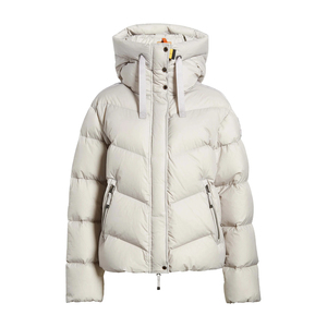 Veste matelassée tendance pour femmes, gris clair, à capuche, manches longues, manteau d'hiver chaud avec fermeture éclair et poches latérales - Product Image 3