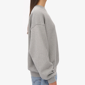 Sweat-shirt unisexe à col rond surdimensionné, couleur unie, 100% coton, tissu molletonné français, vêtement décontracté pour l'automne, coupe classique - Product Image 3