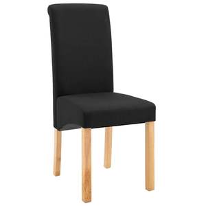 Ensemble de 2 chaises de salle à manger en tissu noir avec design ergonomique standard en bois - Product Image 3