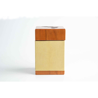 Brûleur à Bakhoor en bois de style moderne avec couvercle, finition bicolore, porte-encens arabe pour décoration intérieure de luxe, brûleur à Oud en forme de cube