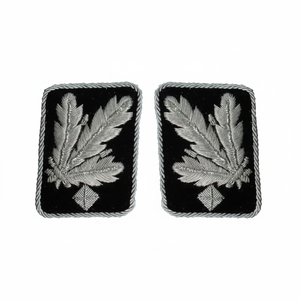 Paire d'insignes décoratifs traditionnels faits main en fil de bullion pour col de vêtement de cérémonie – Qualité supérieure - Product Image 4