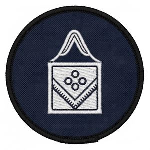 Parche bordado a máquina de insignia masónica termoadhesiva, emblema circular rojo, amarillo y blanco con letra G para chaleco, sombrero, chaqueta y uniforme. - Product Image 2