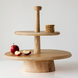 Wood Cake Stand Display Holder Brass Handle Display And <b>Sweet</b> Table Decoration At <b>Party</b> Event Used - Product Image 4
