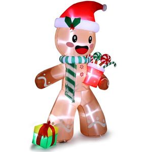 7.9 FT Lighted Christmas Gingerbread Man Inflatable Outdoor Holiday Yard Decoration Funny Blow Yard Decorations w - Product Image 5