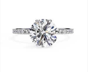 Bague en argent 925 plaqué or, personnalisée avec moissanite, bague de mariage, moissanite ronde brillante de 1,5 carat, blanc pur, pour femmes - Product Image 1