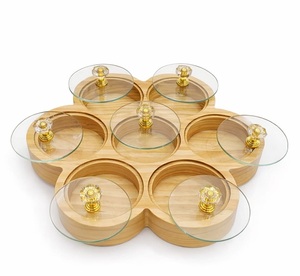 Handcrafted Wooden Spice <b>Box</b> <b>Masala</b> Dabba Acrylic Lid with 7 Round Compartments & Spoon Pine Wood Dry Fruit <b>Box</b> Set - Product Image 5