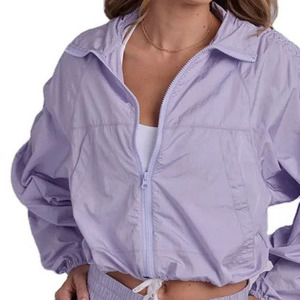 Women Windbreaker Shorts <b>Sets</b> Women Rain Zip-Up Hooded Wind Breaker Short Two Piece <b>Set</b> 100% Nylon Waterproof Suit Ladies - Product Image 4