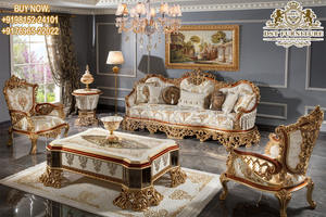 Juego de Sofás de Madera de Teca Tallada a Mano con Forma de Corazón, Estilo Interior Barroco Moderno para Sala de Estar, Tamaño y Color Personalizables - Product Image 4