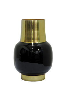 Vase de table en métal bicolore Artesign, fait main, écologique, décoration de Noël pour la maison, pour arrangements floraux contemporains - Product Image 3