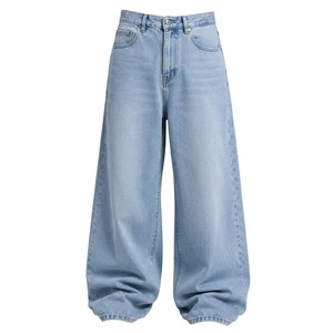 Jeans de Mezclilla de Cintura Alta y Pierna Ancha, Estilo Casual de Algodón Lavado a la Piedra para Otoño - Product Image 3