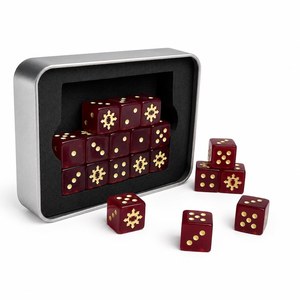Dados de Resina Roja para Juegos con Detalles de Puntos Dorados, Seis Caras Numeradas, Piezas Especiales para Juegos de Mesa de Fantasía - Product Image 4