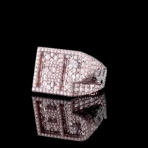 Gold Plated VS+ Moissanite <b>Initial</b> Letter <b>Ring</b> Iced Out Name <b>Ring</b> Custom Hip Hop Bling <b>Ring</b> Personalized Jewelry Men - Product Image 4
