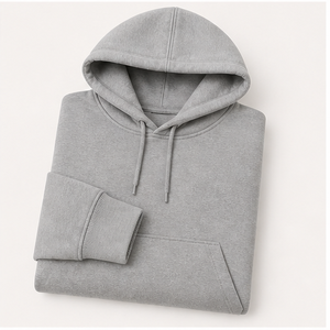 Sudadera con Capucha Personalizable para Hombre, Color Gris Plateado, Corte Regular Ajustado, Cordón Tonal, Bolsillo Canguro, Mezcla de Algodón Compacto, Fleece MHOOD-0047 - Product Image 5
