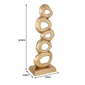 Escultura abstracta de lujo en oro sobre base para decoración de sala de estar, pieza de arte moderno y centro de mesa decorativo de la India. - Product Image 5