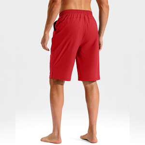 Shorts de Playa para Hombre, Color Rojo Sólido, Secado Rápido, con Cierre de Cordón, Cintura Media, Tejido de Poliéster - Product Image 4