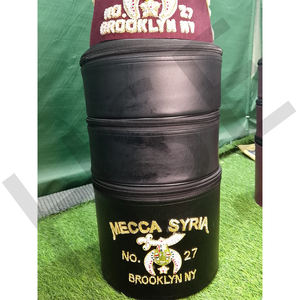 Ensemble chapeau fez maçonnique personnalisé et étui en cuir – Mecque Syrie N° 27 Brooklyn NY Shriner Embroidered Regalia" - Product Image 4
