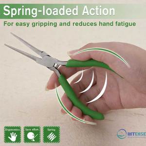 Mini Stainless Steel Needle Nose Pliers <b>Thin</b> Serrated Jaw 4.5 Inch Micro Precision Long Nose Tool Jewelry Making <b>Wire</b> Looping - Product Image 3