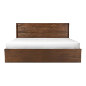 Modern Solid Wood <b>Platform</b> <b>Bed</b> <b>with</b> Minimalist Headboard | Premium Wooden <b>Bed</b> Frame for Bedroom - Product Image 1