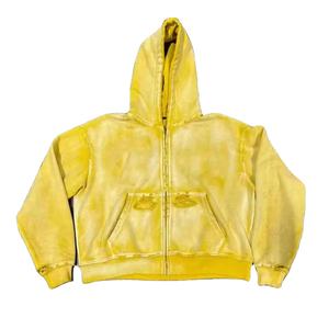 Sudaderas con Capucha de la Mejor Calidad, 100% Algodón, para Invierno, Resistentes al Sol, con Efecto Desgastado, Lavado Ácido, Color Degradado, para Hombre - Product Image 1