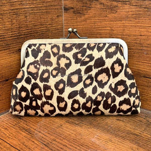 Monedero de piel de vaca con estampado de leopardo para mujer, monedero de cuero genuino a la moda, tarjetero de gran capacidad - Product Image 2