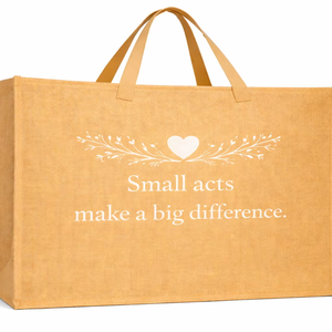 <b>Extra</b> <b>Large</b> Natural Jute Tote Bag with white <b>Print</b> Eco Friendly Reusable Shopping Grocery Bag Heavy Duty Custom Logo Burlap Tote - Product Image 1