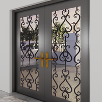 Puerta de Seguridad de Acero de Lujo con Diseño de Entrada de Hierro Forjado y Cerradura de Acero Inoxidable para Proyectos de Villas Modernas