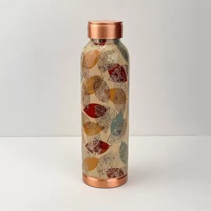 Nueva Botella de Agua de Cobre con Diseño de Hojas, Portátil, para Viajes, con Tapas de Diseño Oriental - Product Image 4