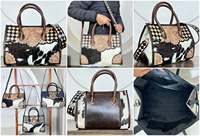 Sac à main en cuir à carreaux fait main de luxe de nouvelle mode, sac à main en cuir de vache occidental, sac à bandoulière pour femmes