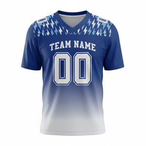 Maillot de football américain personnalisé pour adultes, manches courtes, respirant, option grande taille, devant 100% polyester, col en V - Product Image 6