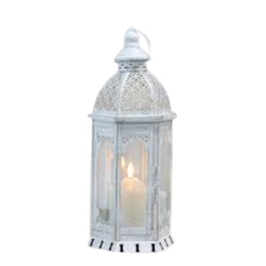 <b>Top</b> Quality White Metal Hanging Candle Lantern Decorative Iron Lantern For Indoor Outdoor Home Garden Wedding Party Decoration - Product Image 1