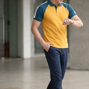 เสื้อโปโลปักโลโก้ตามสั่ง แขนเสื้อแบบแร็กแลน สำหรับผู้ชาย ขายส่ง ผ้าฝ้ายปิเก้ 100% เสื้อยืดโปโลสองสีสำหรับตีกอล์ฟ - Product Image 4