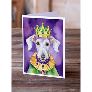 Bedlington Terrier King Mardi Gras Lunatique A7 Cartes de Voeux Pack 8 Cartes Vierge avec Enveloppes Taille 5x7 - Product Image 2