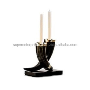 Caliente llegada cuernos de búfalo candelabros de Metal Negro Nórdico aluminio Ombre Navidad Halloween cuerno perfumado candelabros - Product Image 1
