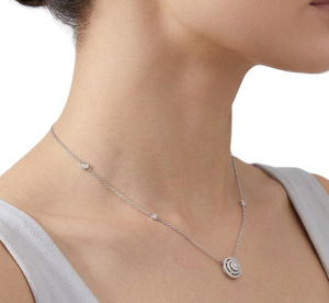 Collar Minimalista con Doble Halo Circular de Diamantes Creados en Laboratorio de 1.74CT, Certificados por IGI, en Oro Sólido de 14K o 18K, Hecho a Mano - Product Image 6