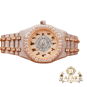 Reloj Mecánico con Esfera de Moissanita VVS Totalmente Cubierta de Diamantes, Correa de Acero Inoxidable, Reloj de Pulsera Analógico de Cuarzo con Cierre Oculto - Product Image 1