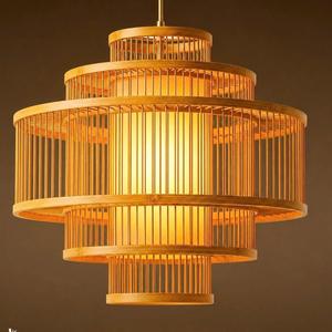Handmade Bamboo Pendant Light Natural Woven Hanging Lamp Modern Decorative <b>Ceiling</b> Light Energy Saving Wireless Control - Product Image 2