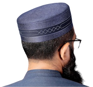 Custom Logo Mubaraka Kufi Muslim <b>Cap</b> Prayer Hat Polyester Cotton Wholesale <b>Men</b>’s Islamic Headwear New Design - Product Image 4