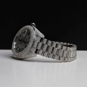 Reloj de Diamantes Blancos con Incrustaciones de Moissanita, el Más Vendido, para Eventos Empresariales o Formales, Disponible a Precio de Fábrica - Product Image 2