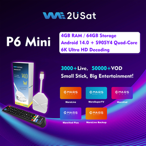 We2USat P6 Mini 4GB/64GB Android Fire TV Stick Amlogic S905Y4 Android 14.0 BT5.0 Wifi6 6K สตรีมมิ่งทีวีสติ๊ก ดีกว่า Vseebox - Product Image 4