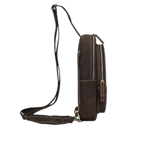 Nueva Bolsa Bandolera de Cuero Genuino Personalizable, Bolsa de Pecho para Hombre, Mochila Cruzada de Cuero, Bolsa de Hombro Casual para Viaje, Venta al Por Mayor B2B - Product Image 2