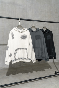 เสื้อฮู้ดดี้โอเวอร์ไซส์ผ้าหนาพิมพ์โลโก้ตามสั่ง เสื้อฮู้ดดี้ลายฟอกสีพิมพ์โลโก้ตามสั่ง เสื้อสเวตเตอร์สตรีทแวร์ผู้ชาย เสื้อฮู้ดดี้ผู้ชายแบบสั่งทำ - Product Image 4